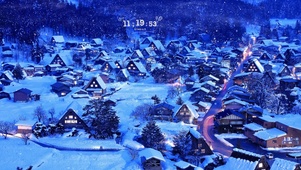 4k治愈温馨雪中小镇