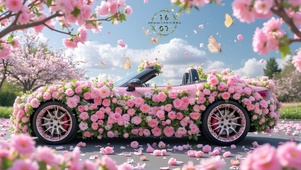 粉色跑车