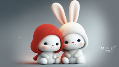 两只可爱的兔子