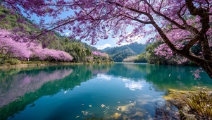 粉樱漫湖