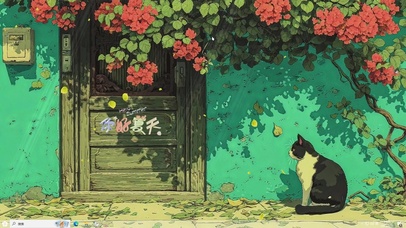 动漫AI小猫插画-桌面主题