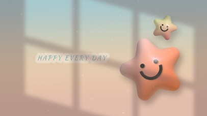 可爱3d星星笑脸