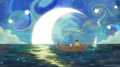 4k 月光下漂流的小男孩