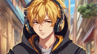 对视  耳机    帅哥