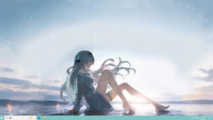 海边长发美女