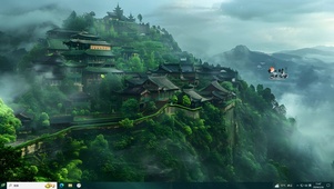 云雾山水森林