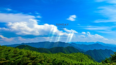 治愈护眼青山蓝天白云