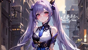  4k紫色长发美少女