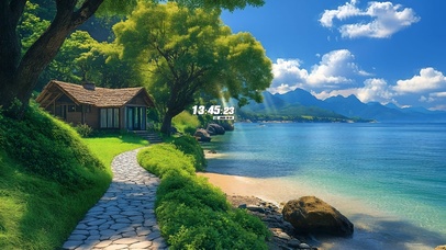 护眼海边度假草屋