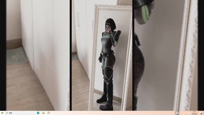 cos性感美女 腹黑皮衣 短发