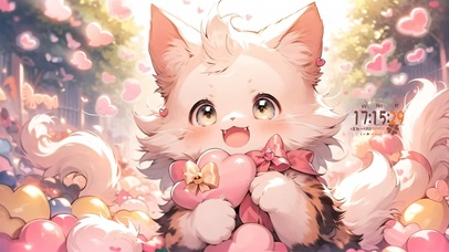 可爱的爱心猫咪