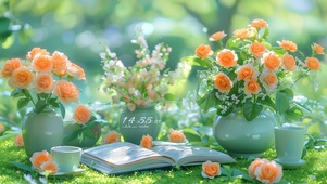 护眼花开风景