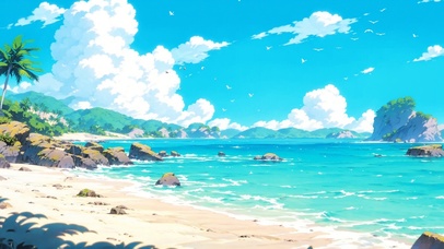 夏日宁静海滩