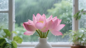 雨天的荷花