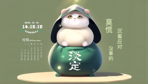 4K淡定喵护眼壁纸