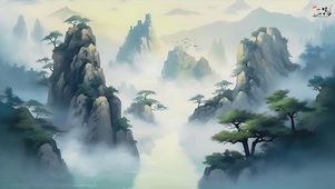 云雾青松