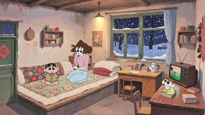 雪夜小屋 小新家庭的治愈日常