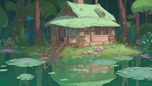 池塘边的小木屋