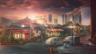 唯美夕阳城市乡村