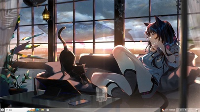 猫耳女孩休闲时刻