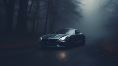 迷雾森林，奔驰AMG跑车