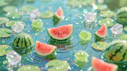 护眼夏日清凉西瓜