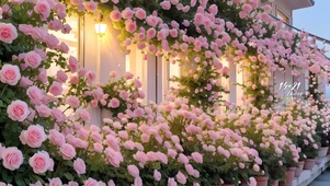 屋前蔷薇花