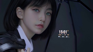 唯美撑伞女孩
