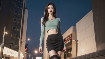 唯美清新制服美女