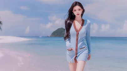 夏日海边美女