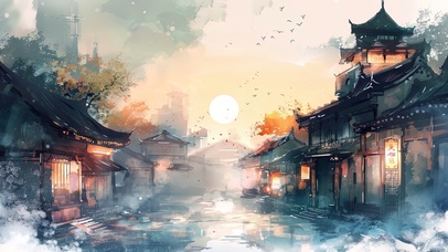 落日江南