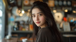 4K 咖啡厅女孩儿