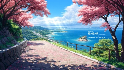 海边樱花小道