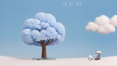 蓝天白云下的少年