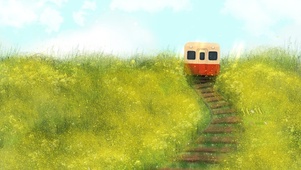 4K 梦幻童话田野上的火车