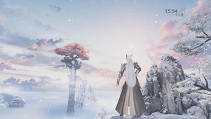 古剑奇谭 银发背影 冬天雪景