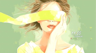 感受风中蒲公英的女孩