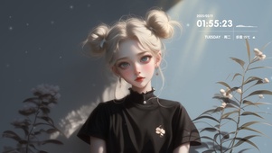 可爱丸子头少女