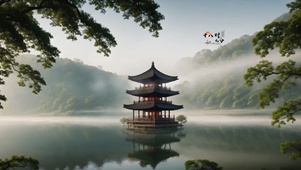 湖中小亭