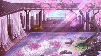 4k唯美庭院樱花