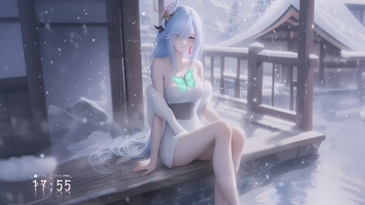 泡温泉女孩