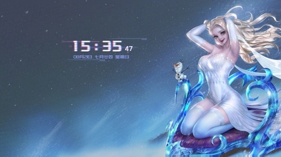 绝美女神爱莎滑雪中