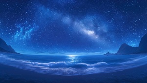 星空海浪沙滩