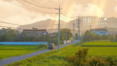 落日夕阳乡村田园小路