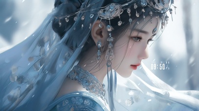 4K唯美异域风情花嫁女孩