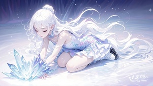 花滑少女绽放的冰花