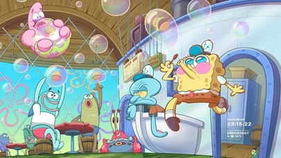 吹泡泡的海绵宝宝