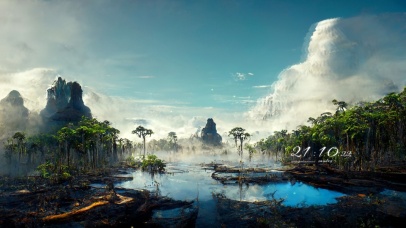 4K 唯美梦幻绿洲仙境