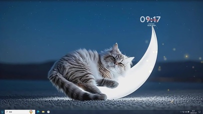 睡在月亮上的猫