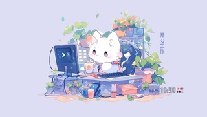 快乐工作猫咪